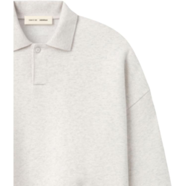 Fear of God Essentials Фирменная толстовка-поло 90-х Овсяный меланж/Светлый меланж Унисекс Топы Бежевый 192SP264374F