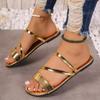 2024 летняя новая женская обувь большого размера сандалии на плоской подошве простые и универсальные сандалии женская одежда тапочки женские