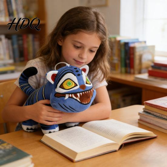 Plush Stuffed Animal Blue Tiger Toy Hunters Anime Boy Doll Soft Decoration Gift for Kids And Adults Cartoon Character