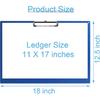 Acocony 11x17 Clipboard Landscape with Ruler Extra Large Clipboard Low Profile Clip 11 x 17 Clipping Board Plastic Blue Pack of 1
