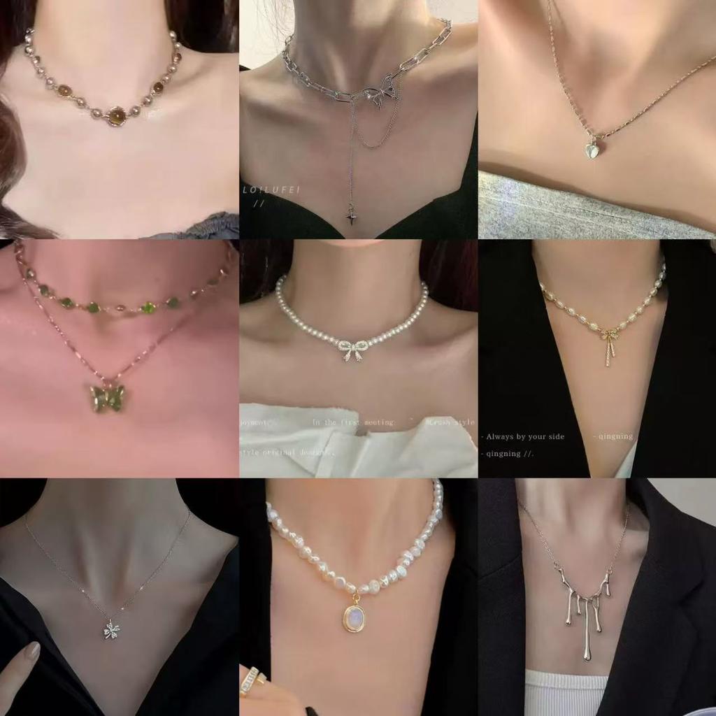 Модное жемчужное колье с бантом Элегантная универсальная женская цепочка для свитера с текстурой Цепочка на ключицы