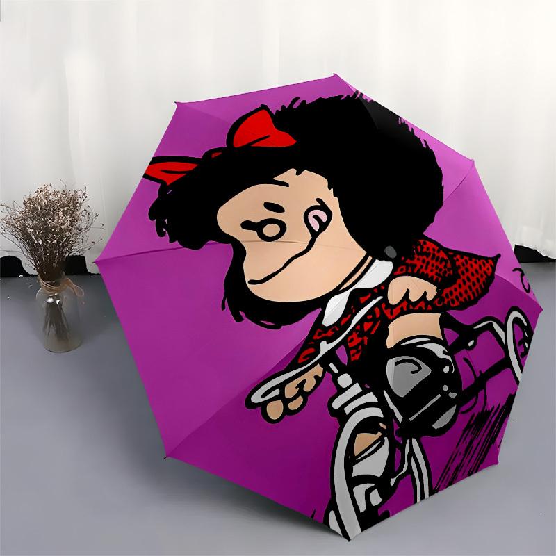 Mafalda, Bicycle Automatic Opening and Closing, 8 rib Structure Portable Umbrella, Suitable for Men and Women in All Seasons Perfect Gift f