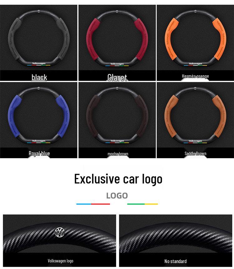 Чехол на руль Volkswagen Golf для моделей 2010-2023 гг.: Замша и Углеродное Волокно, Совместимо с R-Line и 8-м Поколением