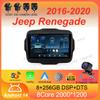 Автомобильный радиоприемник Android 14 мультимедийный проигрыватель для Jeep Renegade 2016-2020 Carplay Android Auto Stereo 4G Wifi 360 камера головное устройство DVD