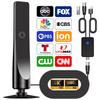 Цифровая ТВ-антенна с усилителем сигнала HD-антенна Поддержка 4K 1080P VHF/UHF ТВ-антенна 25DBI Радиус действия 50 миль для Smart Digital TV