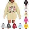 Women's Casual Fashion Comfortable Round Neck With Hood Long Sleeve Halloween Print Warm Sweatshirt