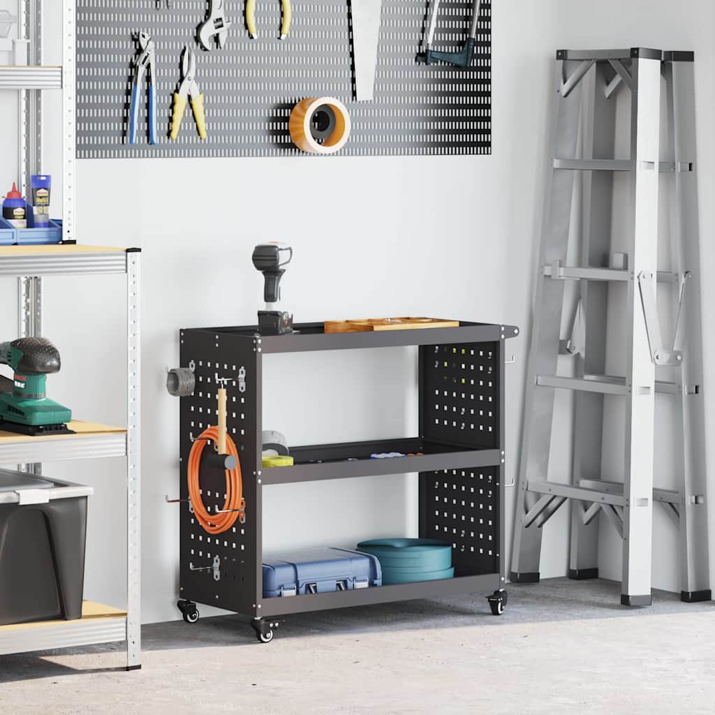 Tool Cart Black 75 x 35 x 73 cm Cold Rolled Steel