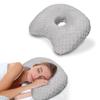 Breathable Curved Side Sleeping Pillow Cotton Filling Pillow with Ear Hole  for Ear Pain Relief