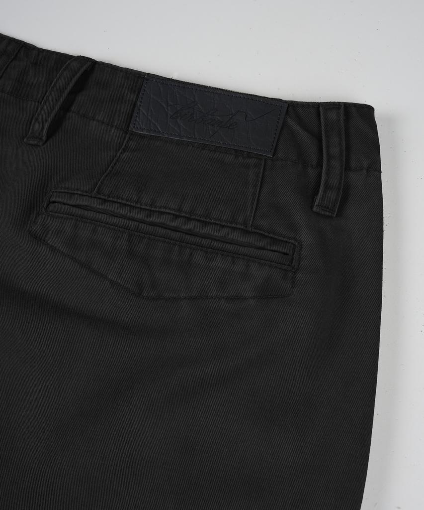BIRBANTE Хлопковые брюки-чинос с вытачками, подвергшиеся garment-wash - Черный