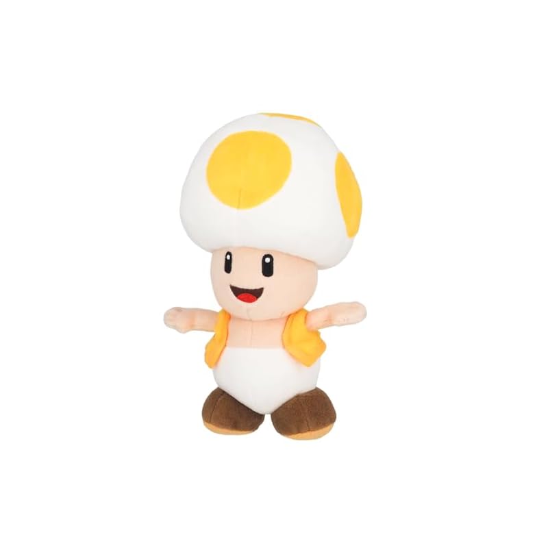 Sanei Boeki Super Mario ALL STAR COLLECTION Yellow Toad (S) W11 x D10 x H20cm Plush Toy AC32