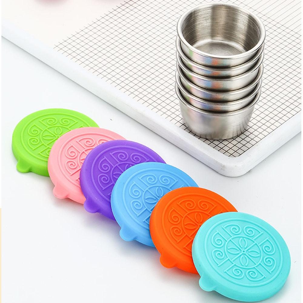 1/2 шт. многоразовая нержавеющая стальная чашка для соуса с силиконовыми крышками контейнер для приправ салатная заправка для пикника хранение еды ланч-бокс