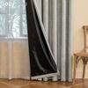 1PC LOZUJOJU Light Luxury Retro Solid-color Gray Fully Blackout Curtains for Bedroom Living Room Balcony Window for Home Decor