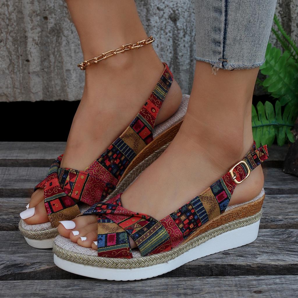 Fashion Peep Toe Wedge Sandals for Women Summer Lightweight Platform Gladiator Shoes Woman Plus Size Non Slip Beach Sandals