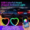 Семицветная USB-подсветка-сердце для автомобильных окон