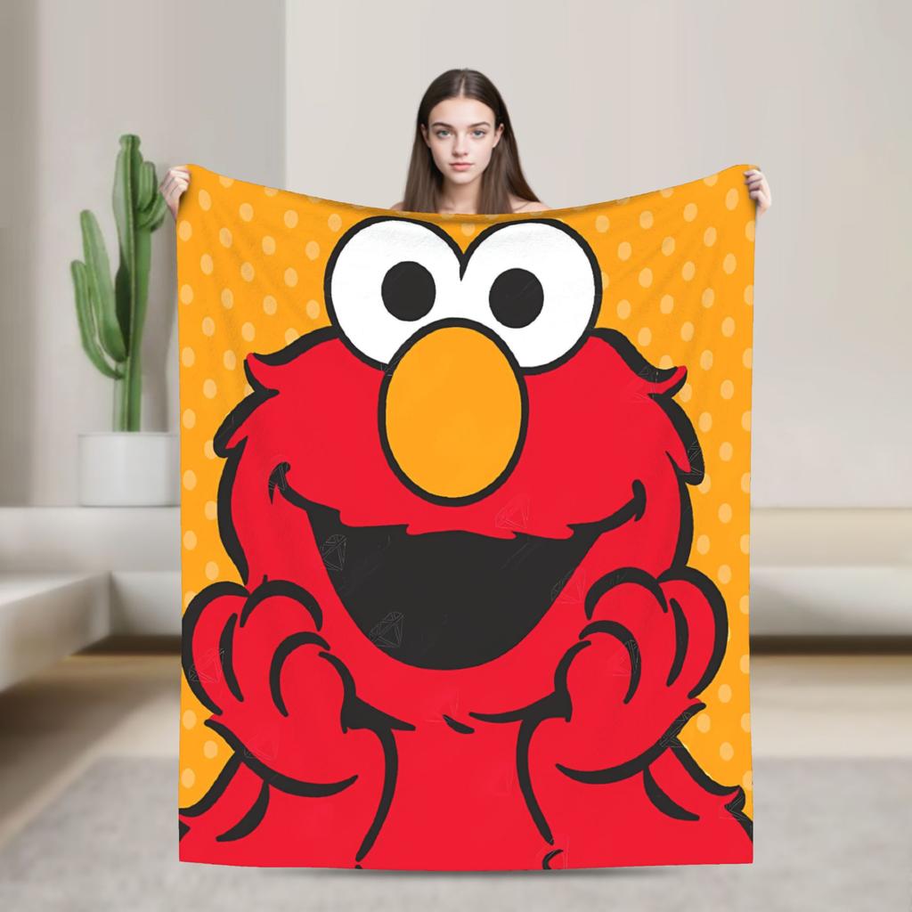 Pink Characters Sesames Streets Cartoon Warm Blanket  Picnic Plush Throw Blanket Fashion Flannel Bedspread Sofa Bed Cover