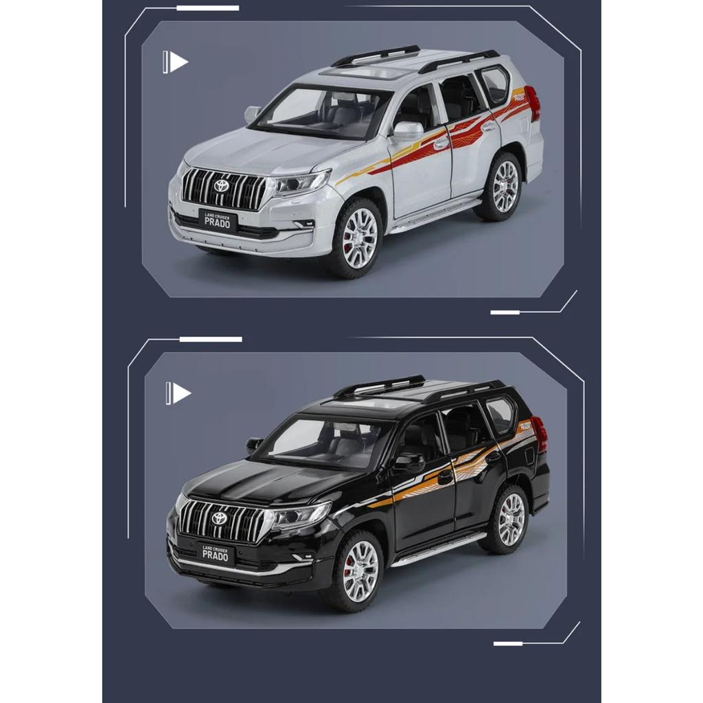 HAOCHI 1/24 Toyota PRADO Land Cruiser Внедорожник Сплав Модель автомобиля Литой Металл Внедорожник Модель автомобиля Звук Свет Детская Игрушка Подарок
