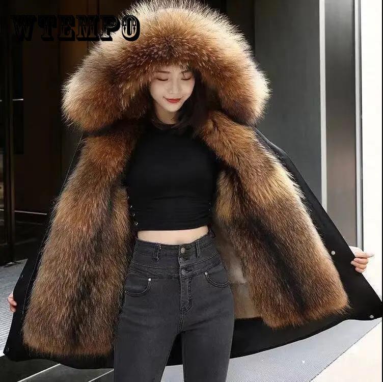 Pai Overcome Women's Fur One-piece Liner Detachable Winter Jacket Plus Velvet Thickening Anti-season Imitation Fur Coat