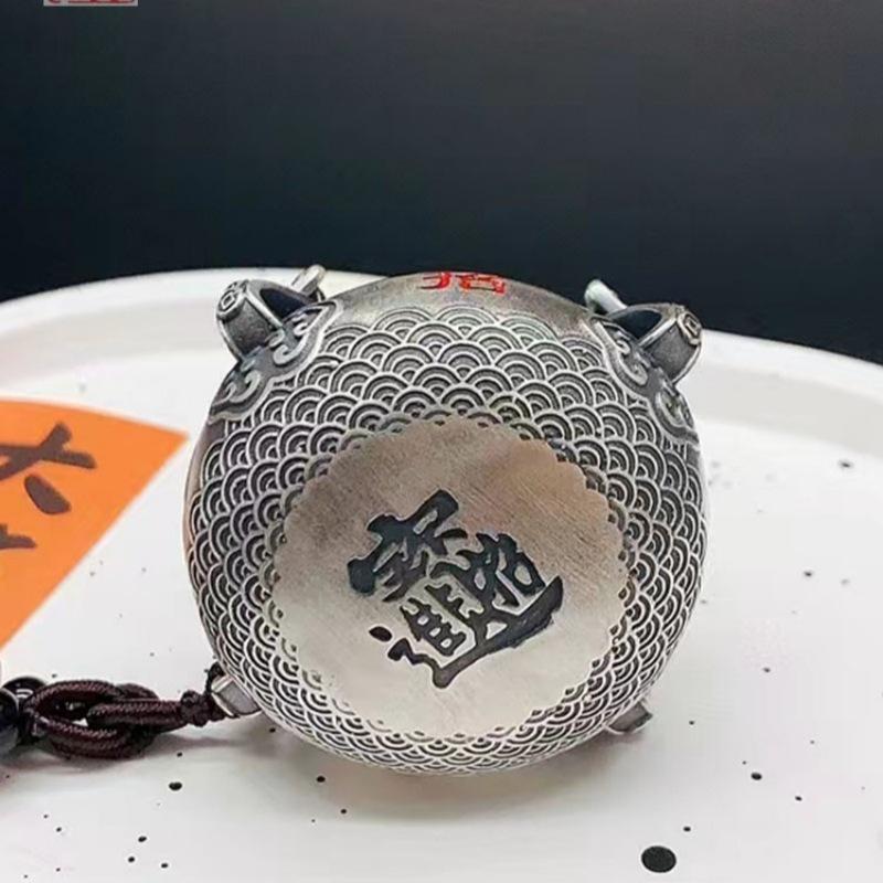 Ручка для горшка с сокровищами в китайском стиле, игрушка в стиле ретро, маленькое украшение в виде чайного питомца, вращающаяся подвеска посередине