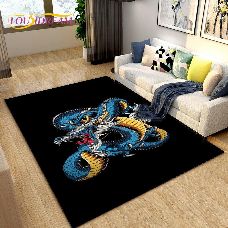3D коврик с загадочным драконом, ковер для гостиной, спальни, дивана, коврик для украшения, детская игра, нескользящий напольный коврик