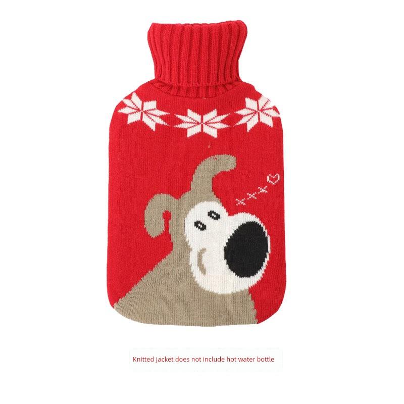 Hot Water Bottle Protective Cover, Winter Plush Cover, Cartoon Cloth Cover, Hand and Foot Warmer, Water-Filled Hot Water Bottle, Knitted Cover