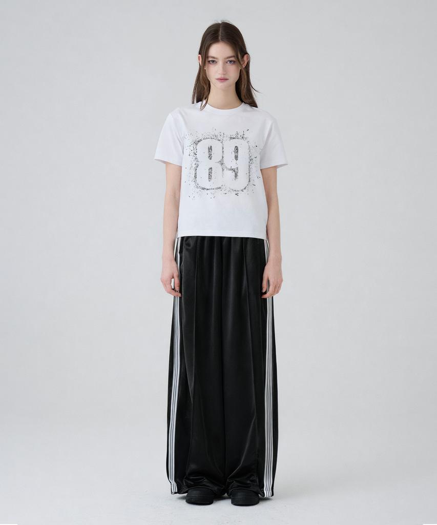 DANGLEDROP Dgdp Vintage Number Semi-Crop Short Sleeve_White