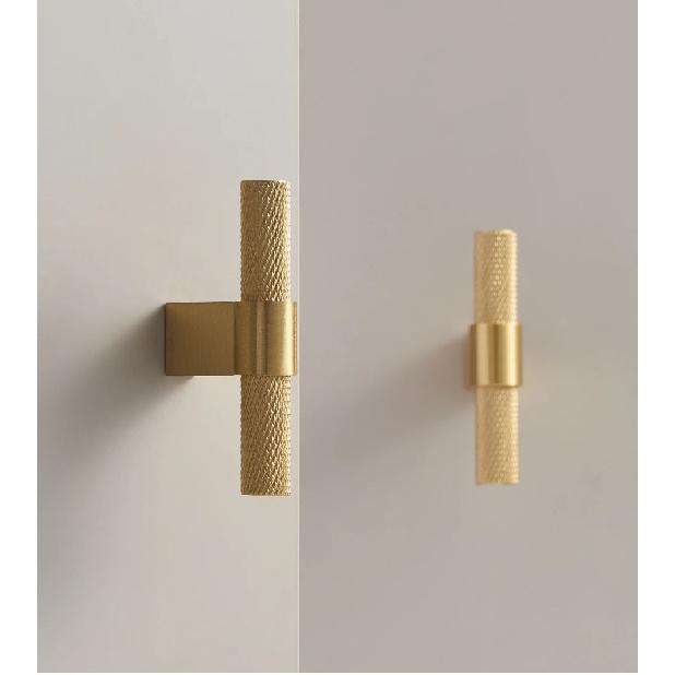 Nurlin Solid Brass Knurling Patterned Cabinet T-bar Extended Length 40 Inches Kitchen Appliances Dishwashers Refrigerators Pull