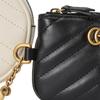 Gucci Серия GG Marmont Marmont Золотой Логотип Молния Кожаный Чехол для Ключей Кошелек Женский Чехол Черный Белый 698787-UM8ET-9063