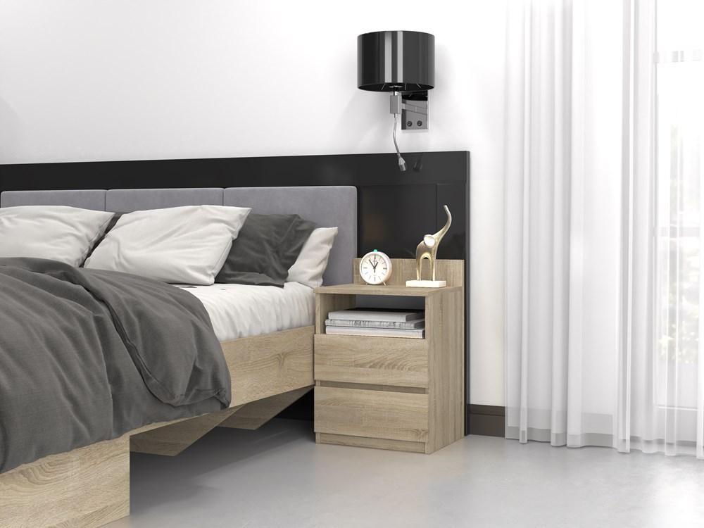 Malwa M1 Bedside Cabinet - Sonoma Oak
