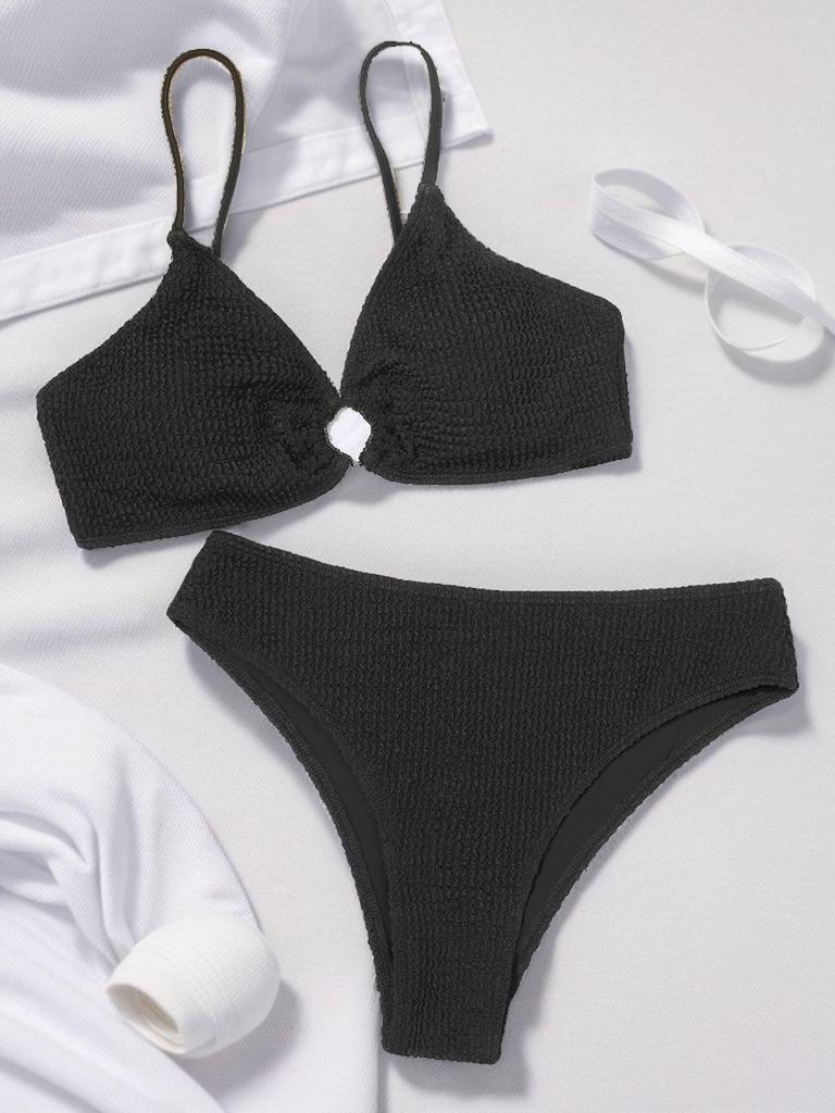 2024 European & American Snake Print Backless Bikini Swimsuit for Women