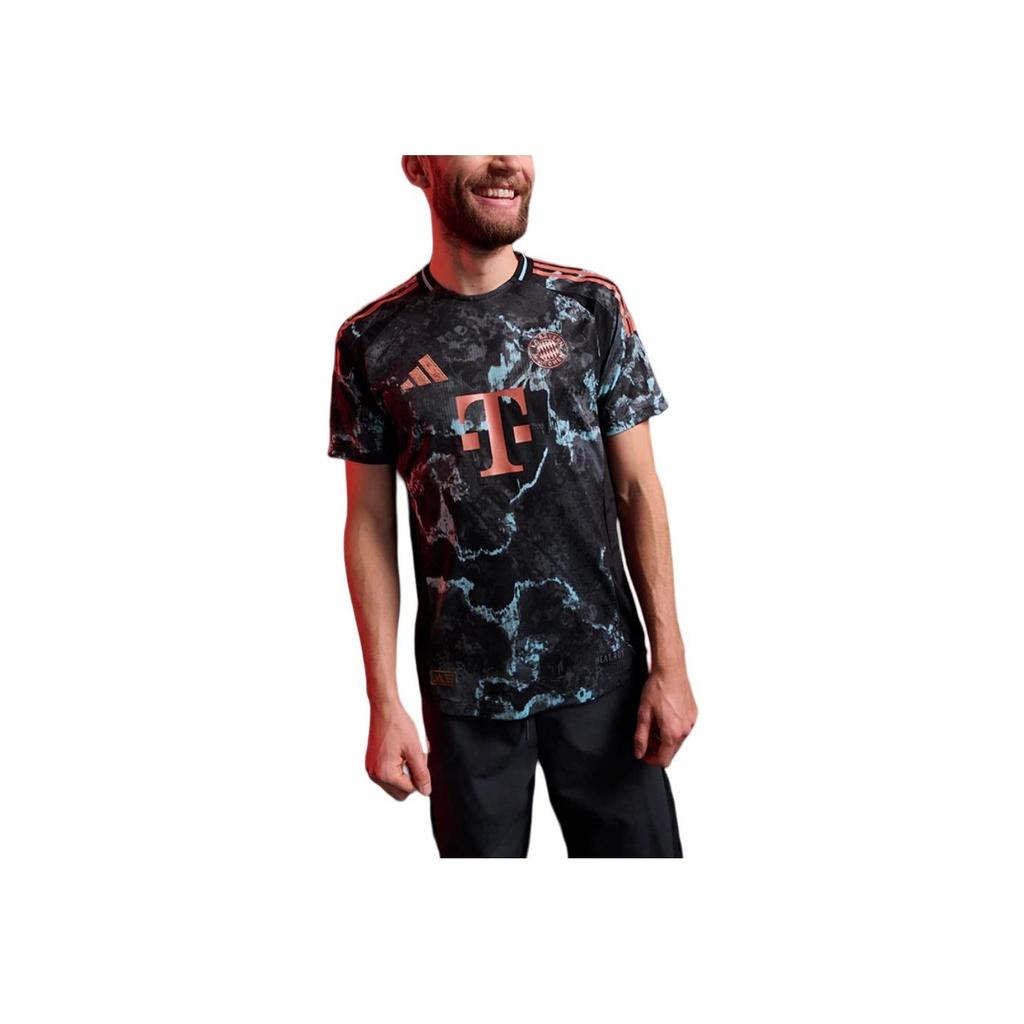 adidas Футболка ФК Бавария 24/25 Away с камуфляжным дизайном, универсальная, дышащая, с коротким рукавом, мужская, черная JE8669