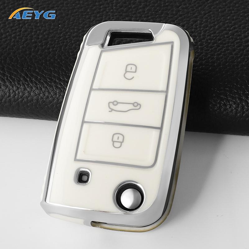rldf3 For VW Volkswagen Golf 7 MK7 Tiguan MK2 For SEAT Ateca Leon FR 2 Ibiza For Skoda Octavia Car Key Case Cover Interior Accessories