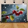 2D Food Photography Backdrop 2D Wet Red Cherries Macro Photo Background for Themed Shoot