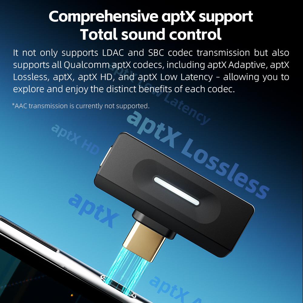 FiiO Air Link(Type-C) Bluetooth 6.0 Transmitter for Mobile/Game Player to Wireless Headphones, QCC5181 Chip, LDAC/AptX Adaptive