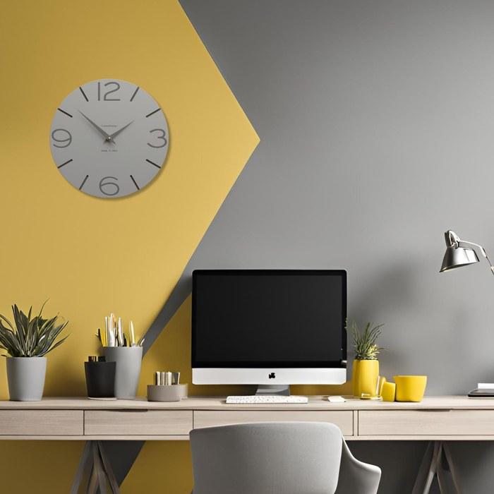 Настенные часы CalleaDesign SMILE, Итальянский Минимализм, Ручная работа, Бесшумные, Дерево, 30x30 см, Алюминий, Цвет Серый, 30 x 30 см