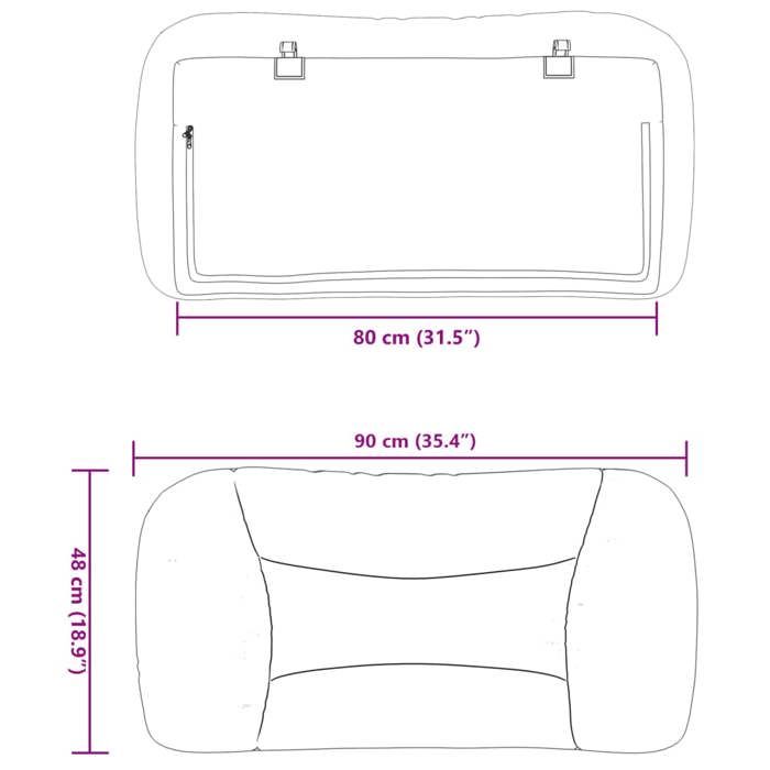 VidaXL Coussin de Tête de Lit, Oreiller de Lecture avec Fermeture à Glissière, Coussin de Lecture pour Lit Chambre, Taupe 80 374529