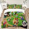 Panda Friends Forest Print 3Pcs Bedding Setduvet Cover With 2 Bedropillowcase Home Birthday Gift