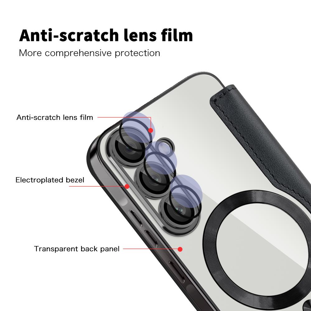 For Samsung Galaxy A56 5G Magnetic Case Rhombus PU Leather Phone Cover