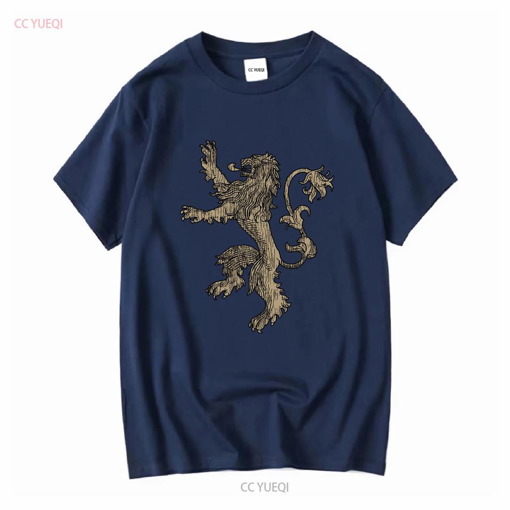 House Lannister T Shirt Thrones Dragon Symbol Distressed 3213 vintage Washed Slightly Top For Everyday Wear Breathable Unisex