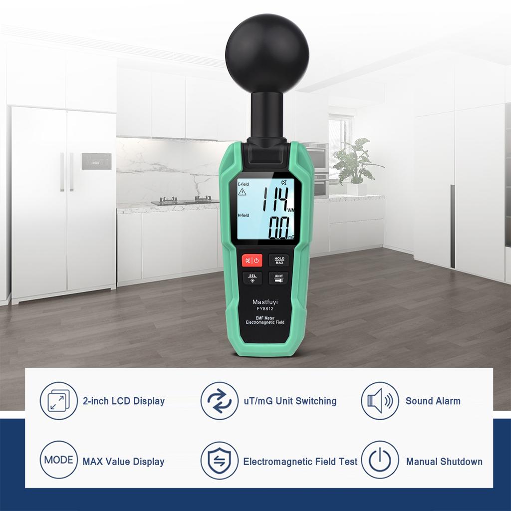 Mastfuyi EMF Meter Electromagnetic Field Tester High Precision Electromagnetic Radiation Testing