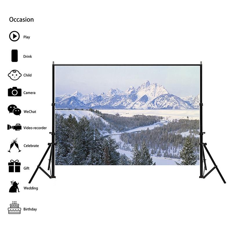 Winter Nature Landscape Photography Background Snow Mountain Forest Studio Photo Backdrops Christmas Theme Living Room Wall Hanging Tapestry Decor