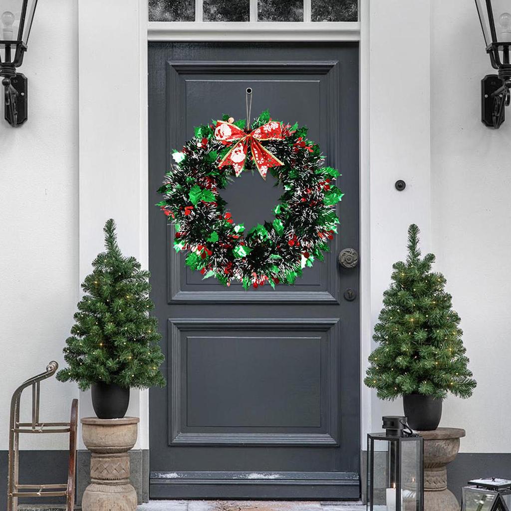 Искусственный рождественский венок, украшение для фото, рождественская гирлянда для входной двери, окна
