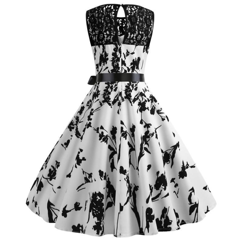 Платье-халат без рукавов с кружевной отделкой в стиле ретро - новинка, горячая распродажа