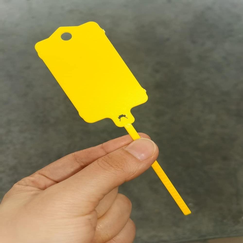 100 шт., полипропиленовые идентификационные бирки с именем, желтые с ремешком, многоразовые бирки для офиса