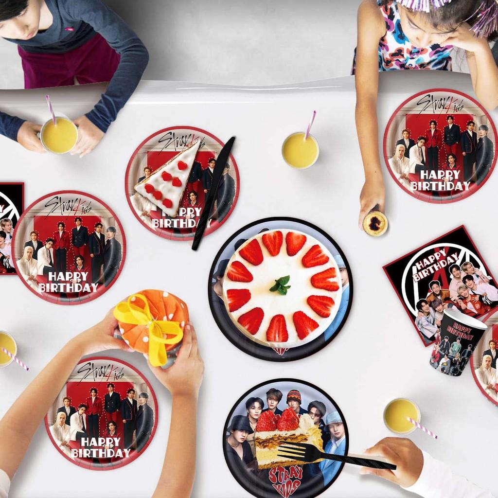 Sk Straykids Party Supplies Set With Paper Plates Cups Balloons For Birthday Celebration Decor