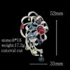 Wuiha Vintage 925 Sterling Sliver Lab Sapphire Ruby High Carbon Diamond Gemstone Corsage Flower Brooch Brooches Pin Fine Jewelry