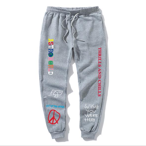 Качественные флисовые брюки TRAVIS SCOTT ASTROWORLD с буквенным принтом для женщин и мужчин, спортивные брюки в стиле хип-хоп, уличные мужские спортивные брюки