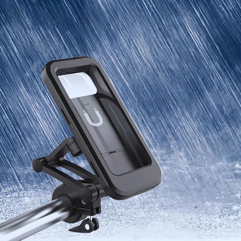 Car-Mounted Phone Holder, Suitable For Motorcycles And Bicycles, Waterproof, Shockproof, With Adjustable Height