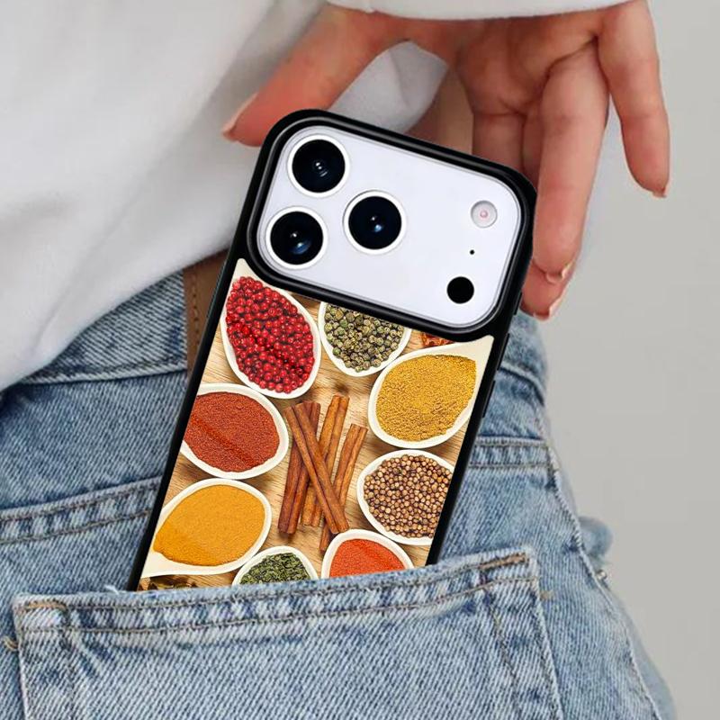 Cooking Chef Spices Seasoning Phone Case for iPhone 16e 15 14 13 12 17 Pro Max Plus Air 17pro Cover Coque