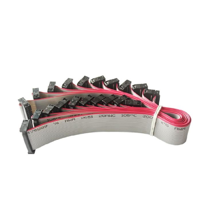 JTAG Кабель для Тестирования 20-контактный Шаг 2.54мм Серый Плоский Шлейф Data Cable для Подключения в Задачах Разработки и Тестирования