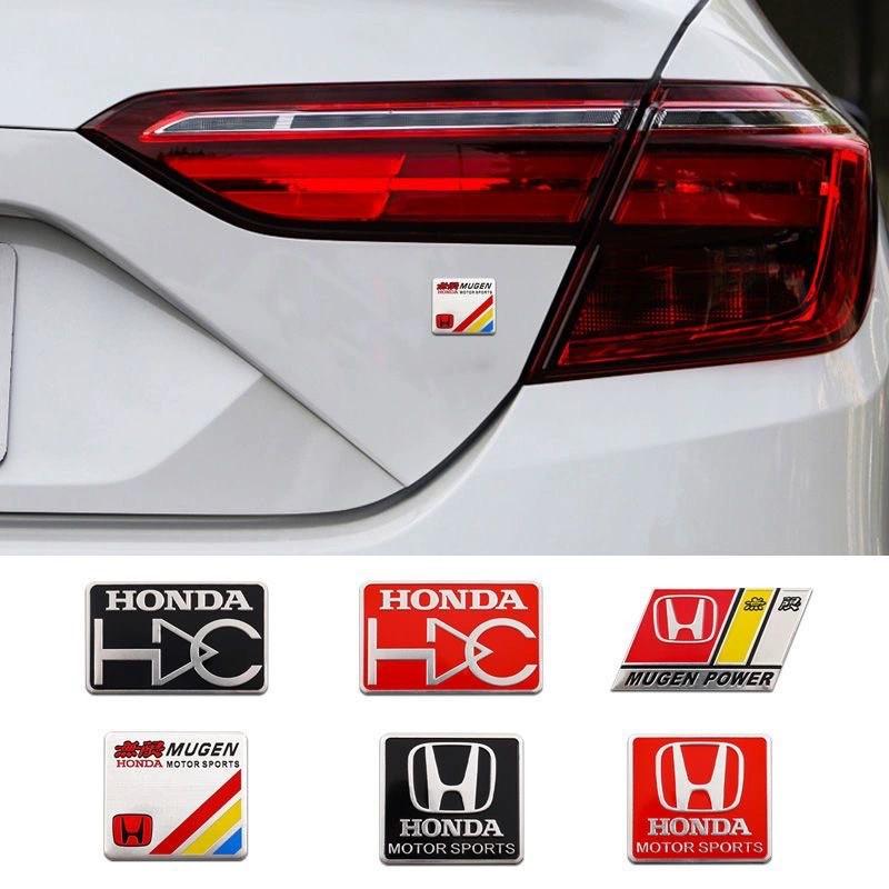 FIQ1 Honda Aluminum Car Body Fender Trunk Decal Badge for Civic FIT Accord CRV CRZ CRX HRV Odyssey City B-Series D-Series H-Series Rs